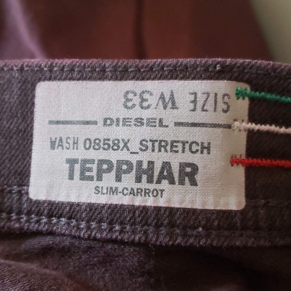 Mens Diesel Jeans in deep red - Picture 7 of 7